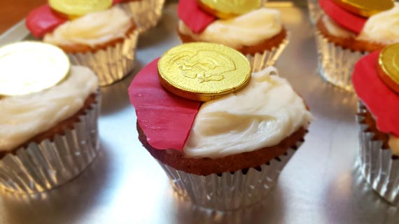 Muffins Decorated With Gold Coins
