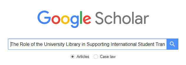 Searching in Google scholar