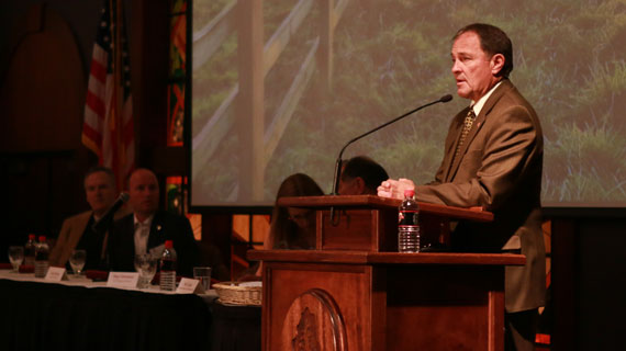 Governor Gary Herbert presenting at the Utah Rural Summit in 2015