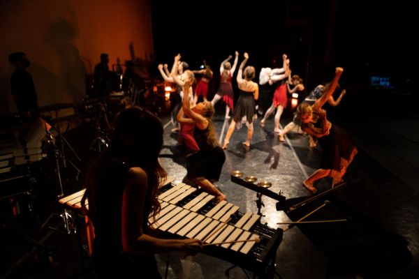 SUU Percussion Ensemble with dance students, 2020